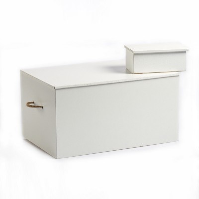 Ξύλινο Λευκό Κουτί Βάπτισης Αστόλιστο Ορθογώνιο