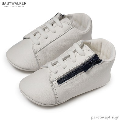 Δερμάτινα Λευκά Sneakers Αγκαλιάς Babywalker MI1071